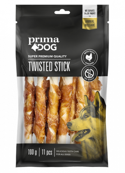 Twisted Stick Chicken 45st 400 g - Hund - Hundgodis - Mjuka Tuggstrips - Prima Dog - ZOO.se