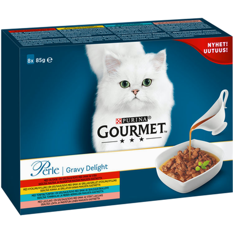 Perle Gravy Delight 85 g x 8 st - Katt - Kattfoder & kattmat - Blötmat & våtfoder till katt - Purina Gourmet Gold - ZOO.se