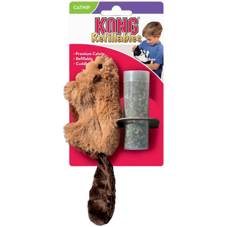 Kong - Cat Refillable Catnip Toy Beaver Brown, One Size - Katt - Kattleksaker - ZOO.se