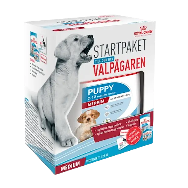 Startpaket för medium hundvalp