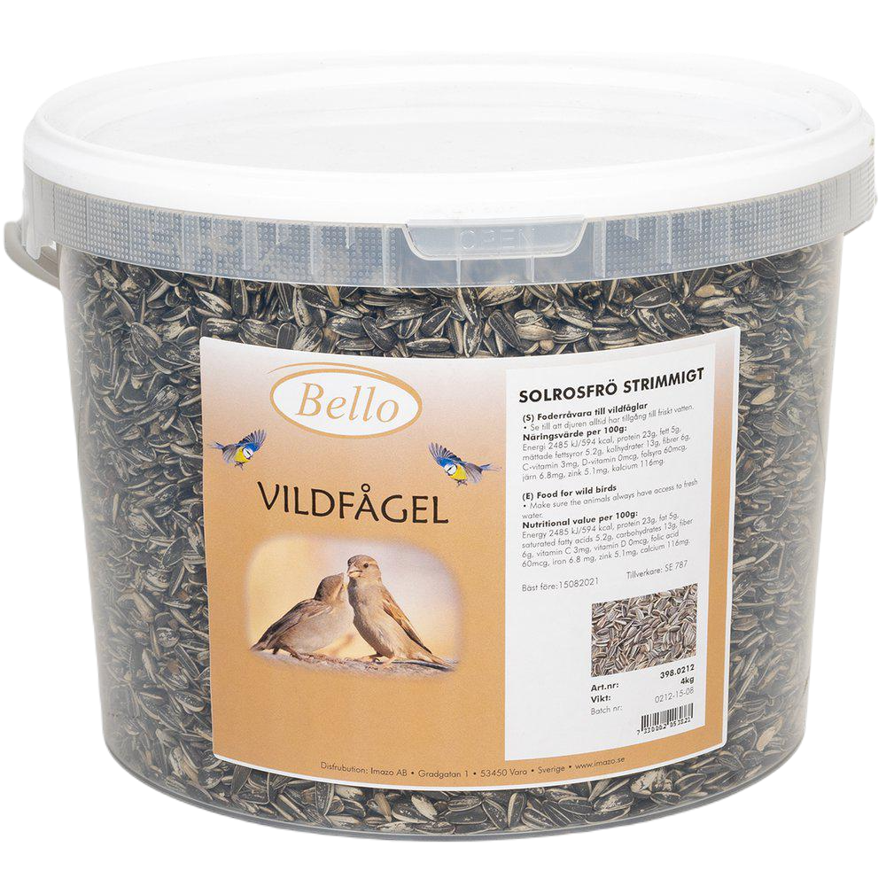 Bello - Auringonkukansiemenet Raidallinen 4 kg ämpäri - Linnut - Lintujen ruoka - Siemenet ja talipallot