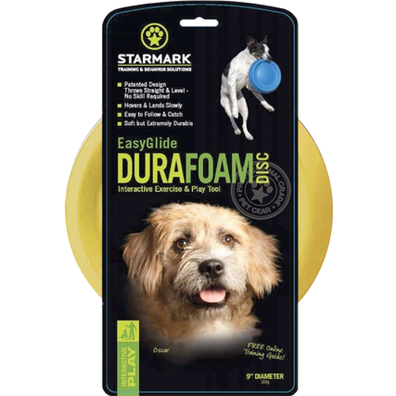 Easy Glide DuraFoam Flying Disc- Frisbee Yellow 23 cm - Hund - Hundleksaker & Spel - Apporteringsleksaker - StarMark - ZOO.se