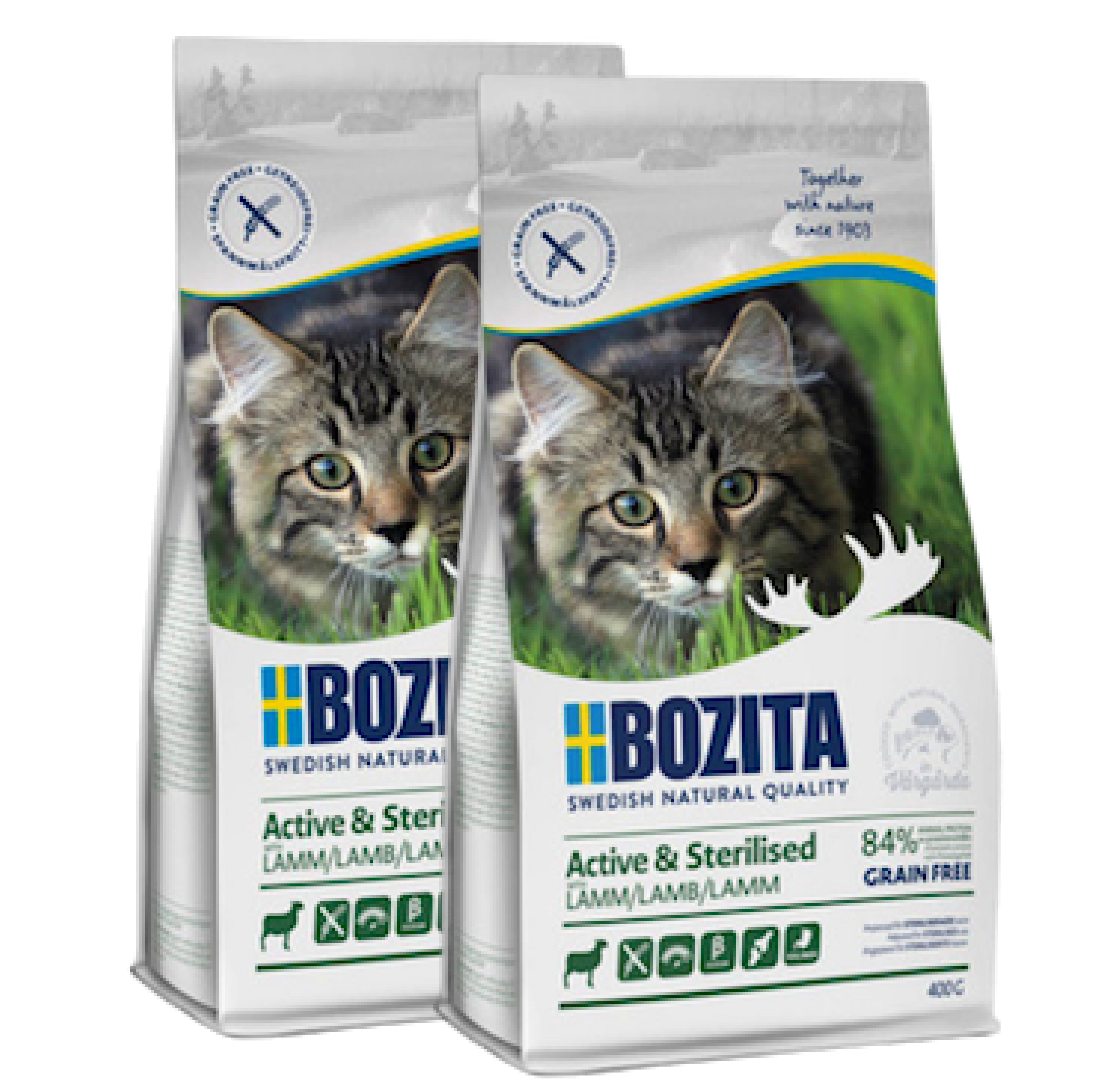 Bozita Katt - Active & Sterilized Grain Free Lamb 10 kg x 2 - Katt - Kattfoder & kattmat - ZOO.se