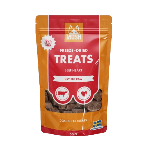 Mush - Treats Frystorkat Nöt Hjärta 50 g - Hund - Hundgodis - ZOO.se