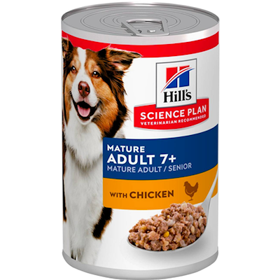 Preview of Hills Science Plan Mature Adult 7+ Savory Chicken Canned - Wet Dog Food 370 g x 12