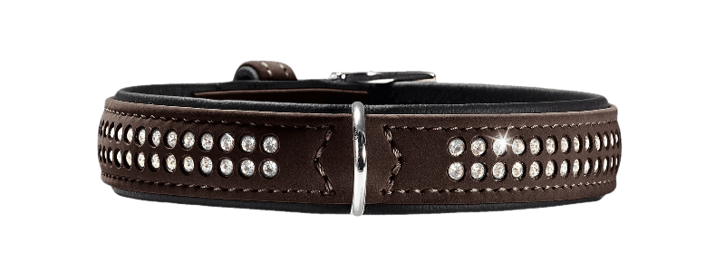 Hunter - Hundhalsband Softie Deluxe Artificial Leather Brun/Svart XS-S 40cm - Hund - ZOO.se