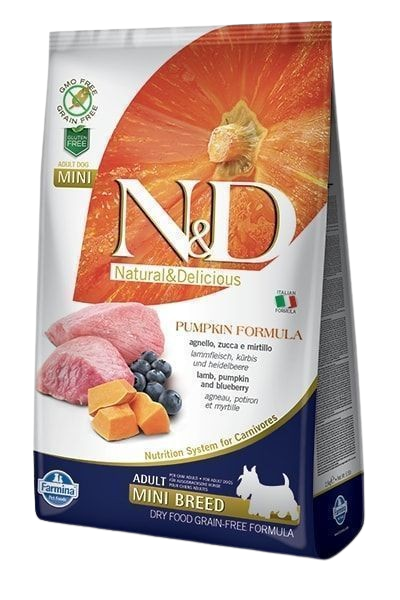 Preview of Farmina Dog N&D Pumpkin Lamb & Blueberry Adult Mini 7 kg