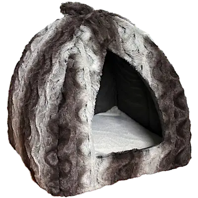 Kissansänky Pyramid Grey & Cream Snuggle Plush