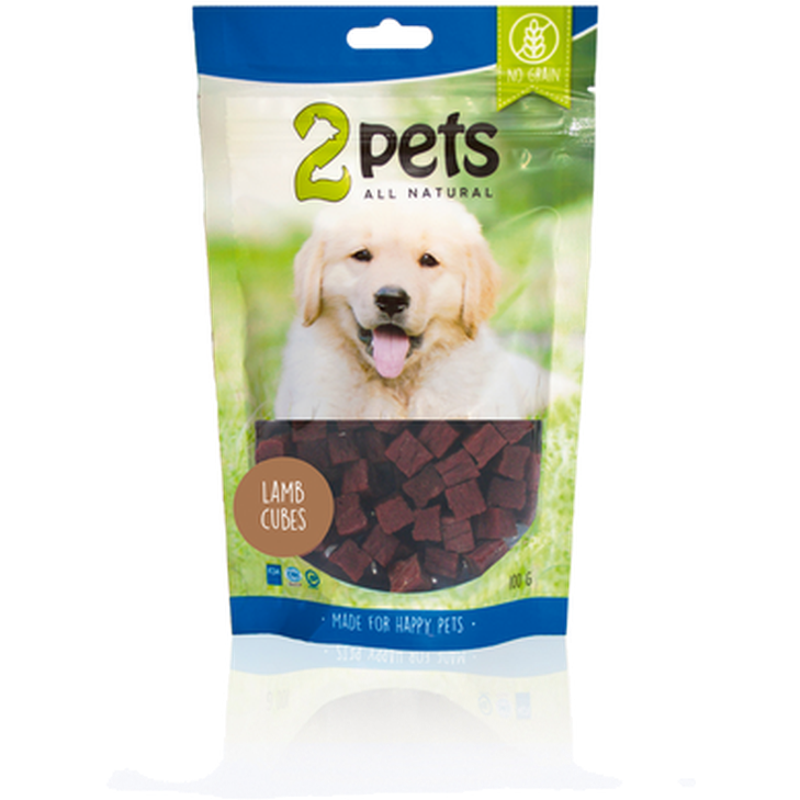 2 pets - Dogsnack Lamb Cubes 100 g - Koirat - Koiran herkut ja puruluut - Luonnonherkut