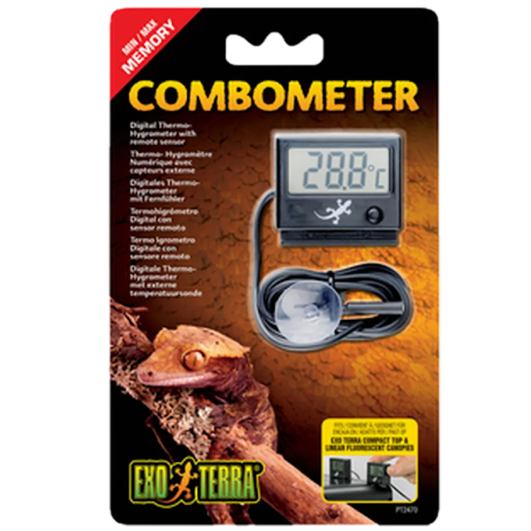 Exoterra Thermo-Hygro Combometer - Digitalt termometer og hygrometer, svart 4,5 cm
