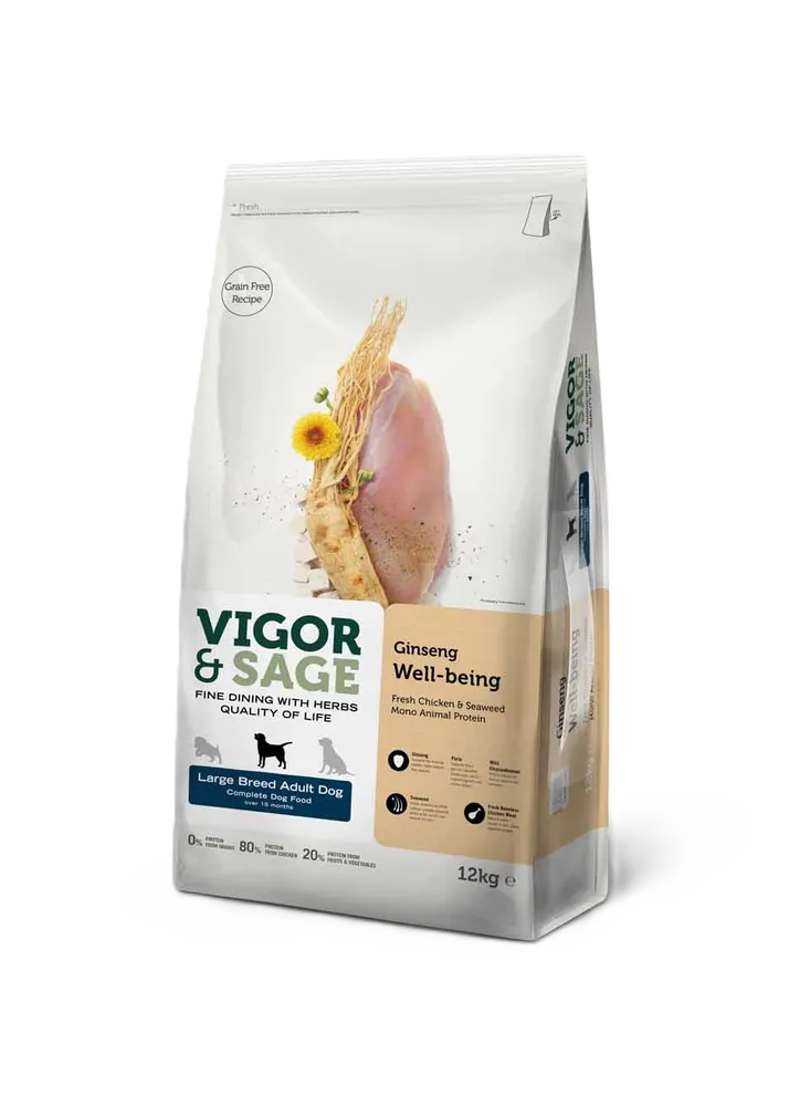 Vigor and Sage Well-Being Ginseng Large Breed Adult Dog 12kg
