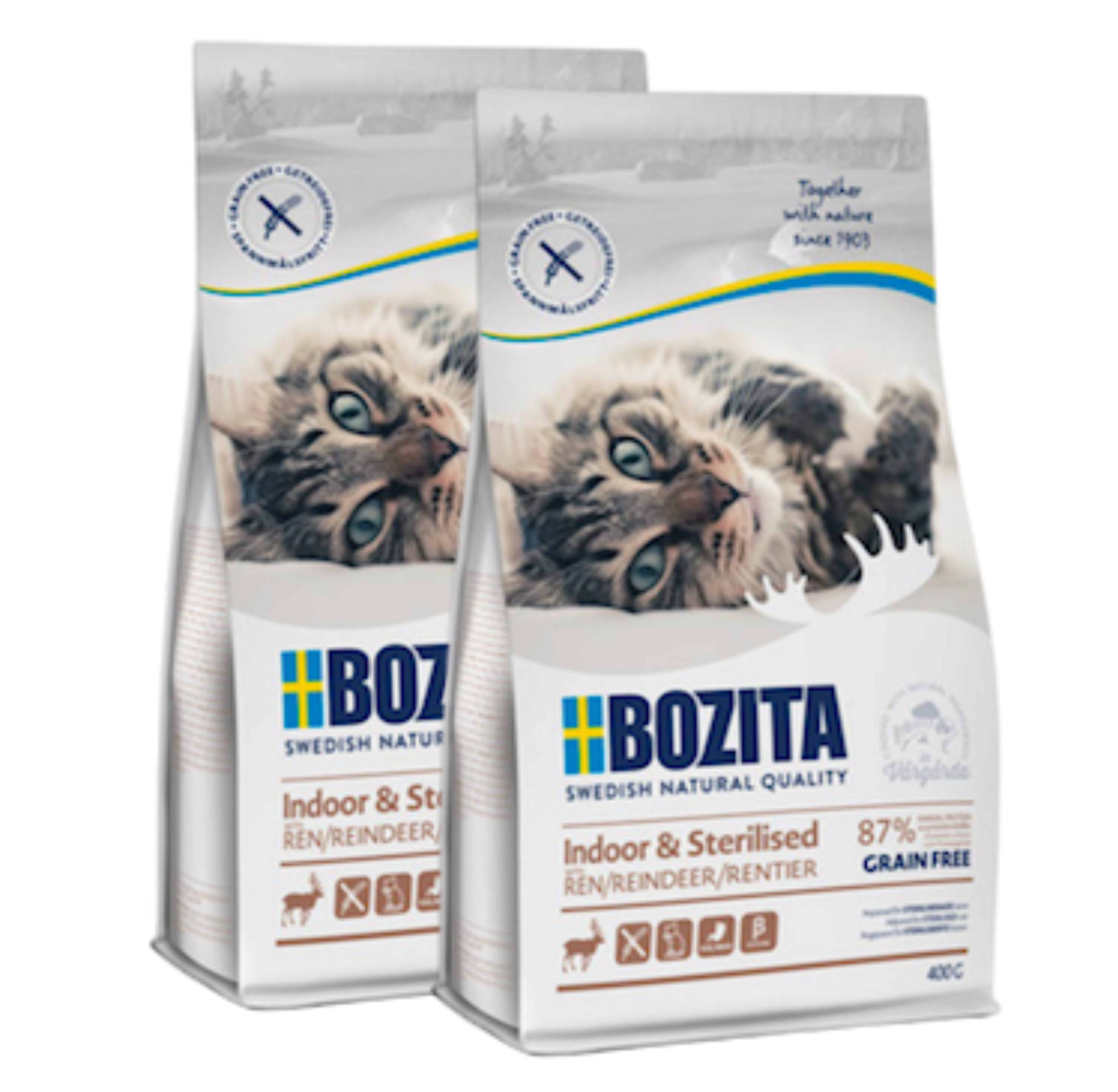 Bozita Katt - Indoor & Sterilised Grain Free Reindeer 10 kg x 2 - Katt - Kattfoder & kattmat - ZOO.se
