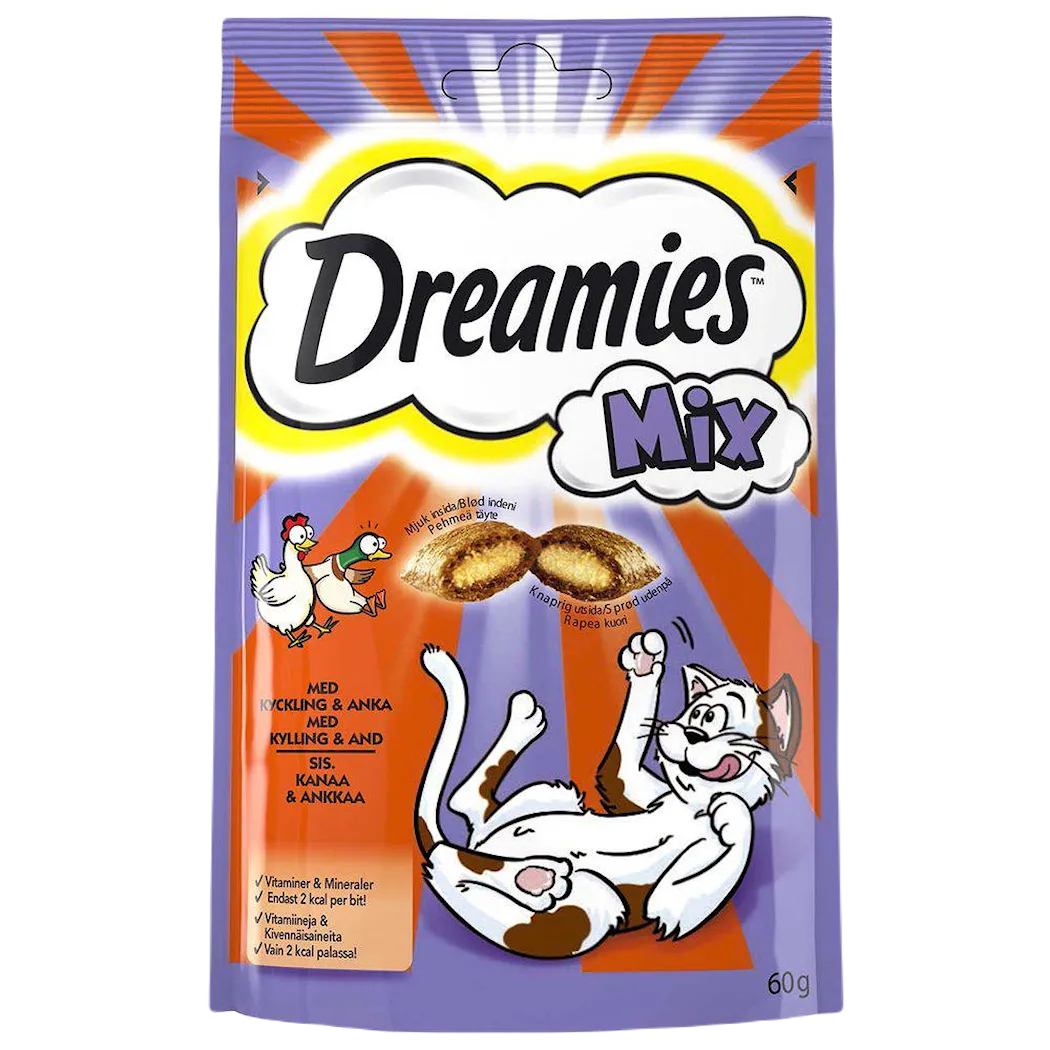 Dreamies Cat Treats Mix kylling og and 60g