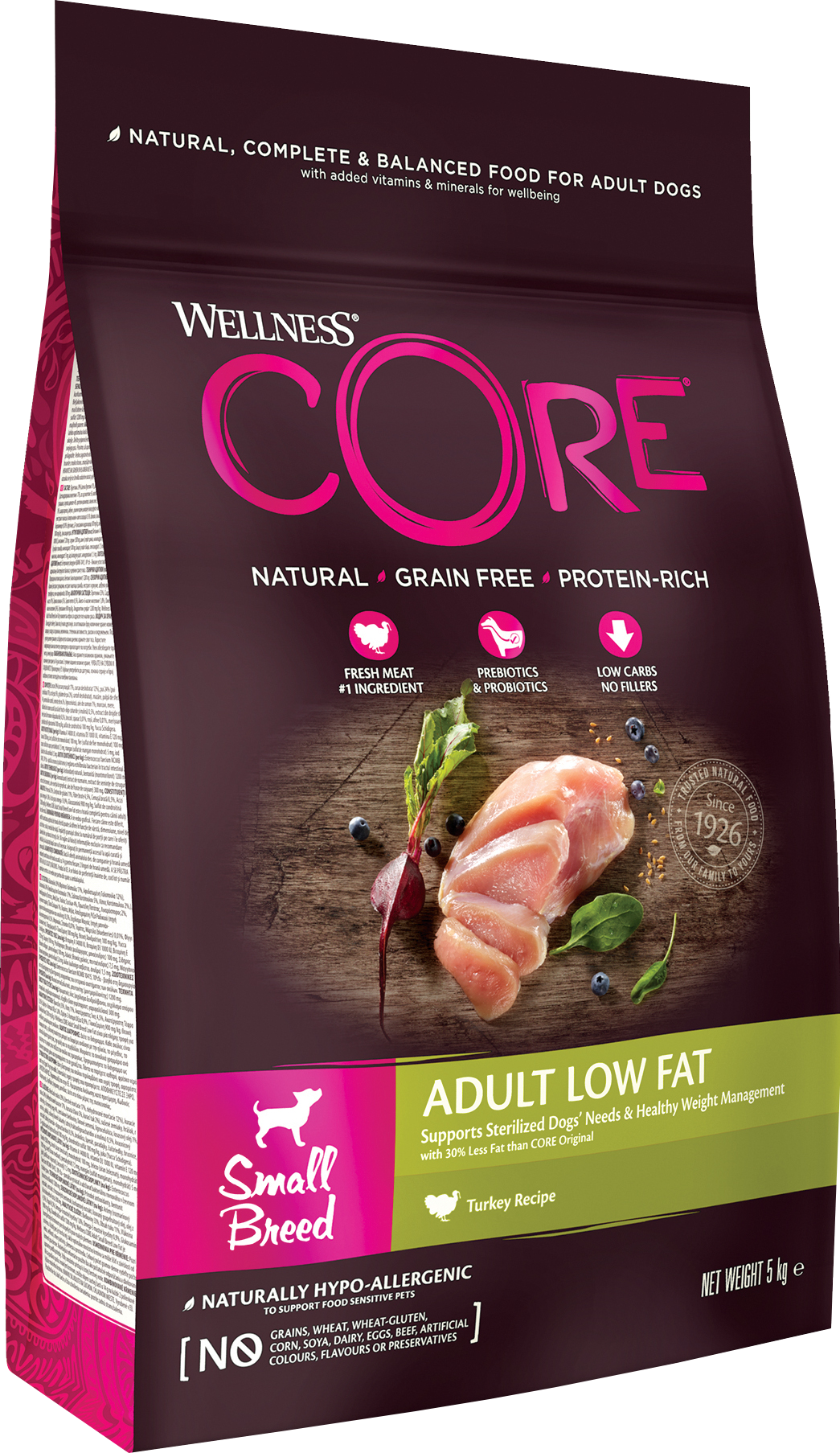 CORE Petfood - Dog Adult Low Fat Small Breed Turkey Dry 5 kg - Hund - Hundmat & hundfoder - ZOO.se