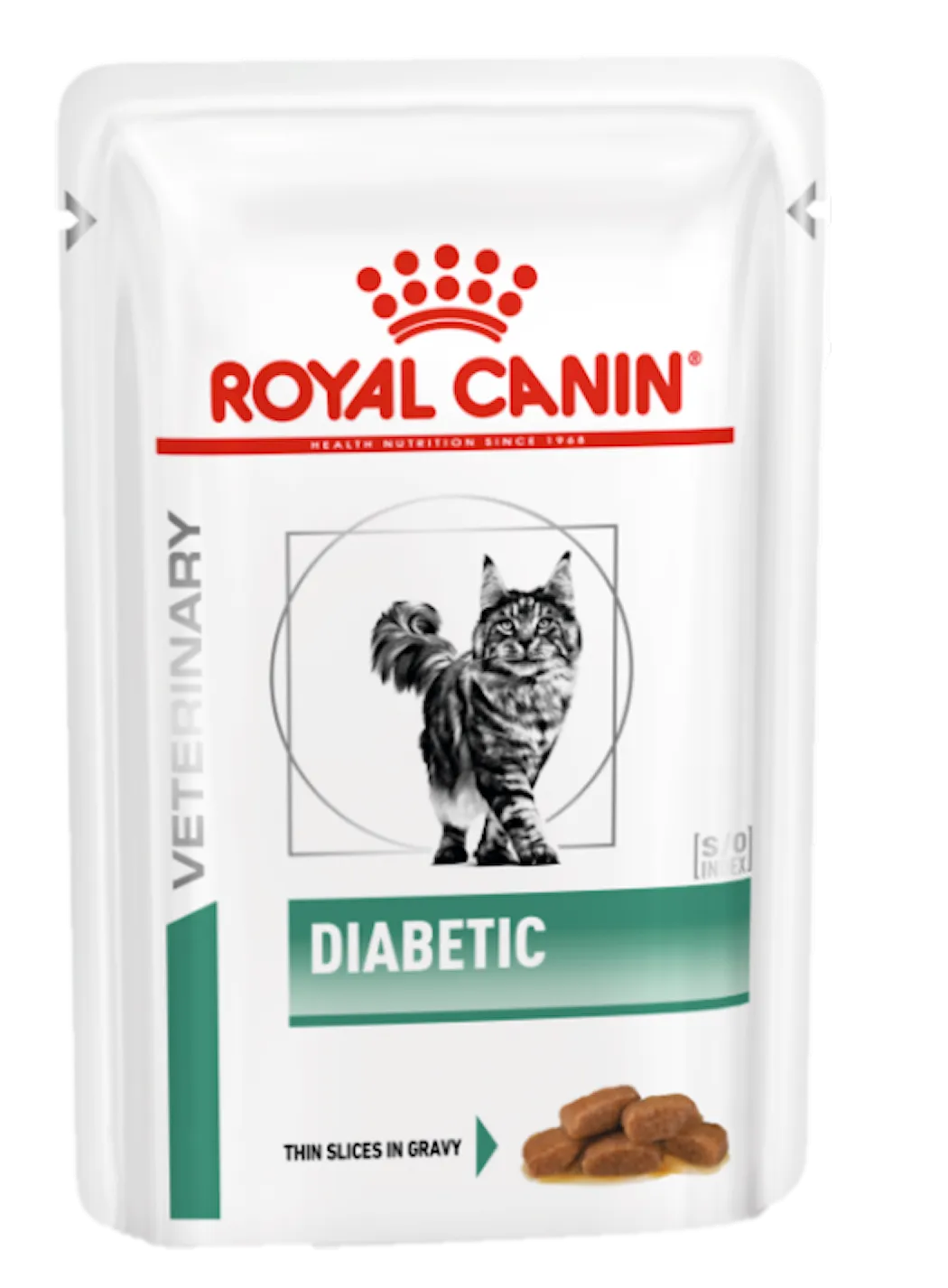 Royal Canin Veterinary Diets Cat Weight Management Diabetic Slices In Gravy Pouch våtfoder för katt 85 g x 12 st