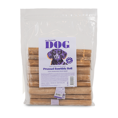 Preview of My Favourite Dog Pressed Rawhide chew Roll - Natural 20 cm, 15 - pack