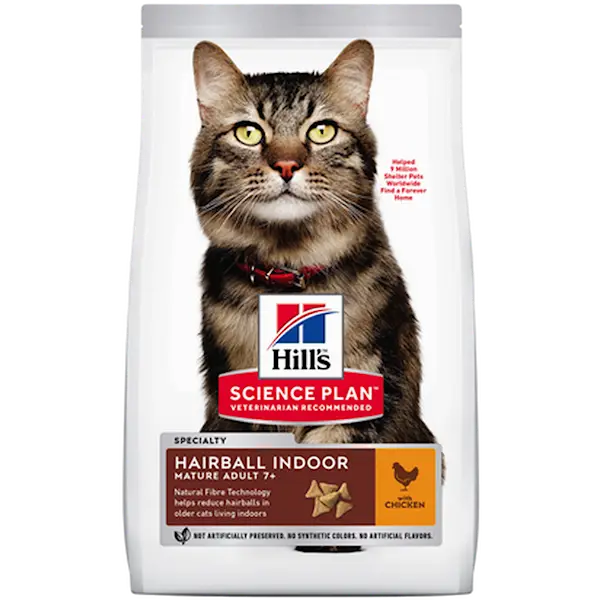 Hills SP Feline Mature 7+ Hairball & Indoor Chicken 2,5kg
