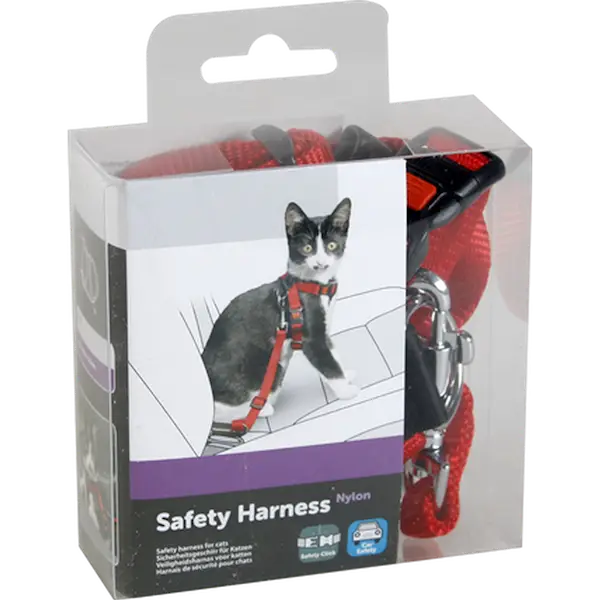 Car Safety Cat Harness Red 1 st