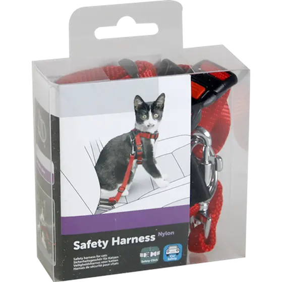 Car Safety Cat Harness – Red