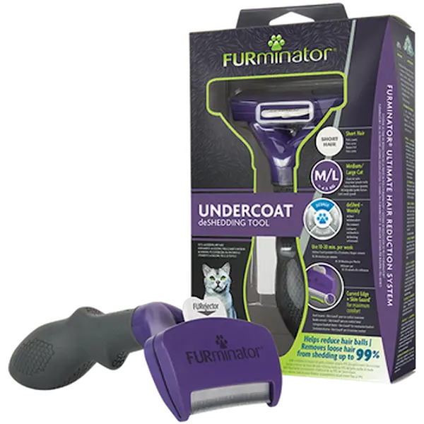 Undercoat deShedding Tool Cat Short Hair Purple Small