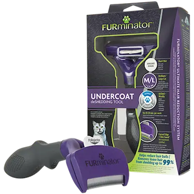 Undercoat deShedding Tool Cat Short Hair Purple Medium/Large