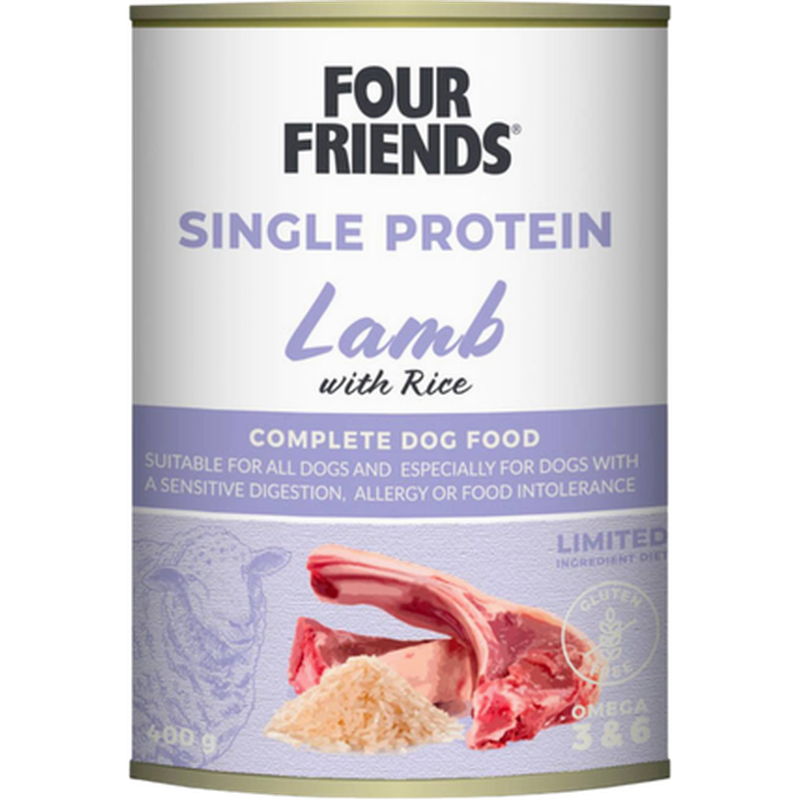 FourFriends - Dog Single Protein Lamb & Rice 400 g - Hund - Hundmat & hundfoder - ZOO.se