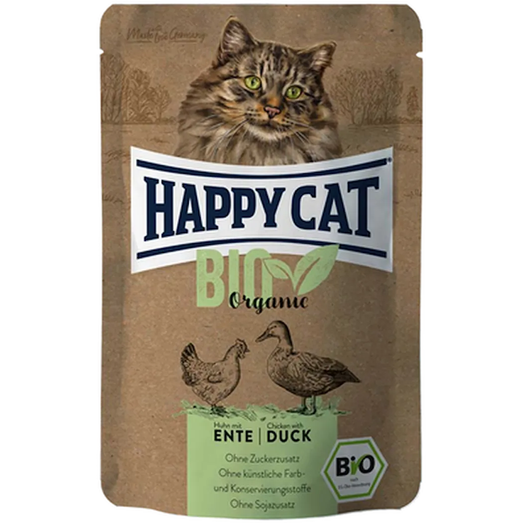 Happy Cat All Meat Pouch Bio Organic Chicken & Duck