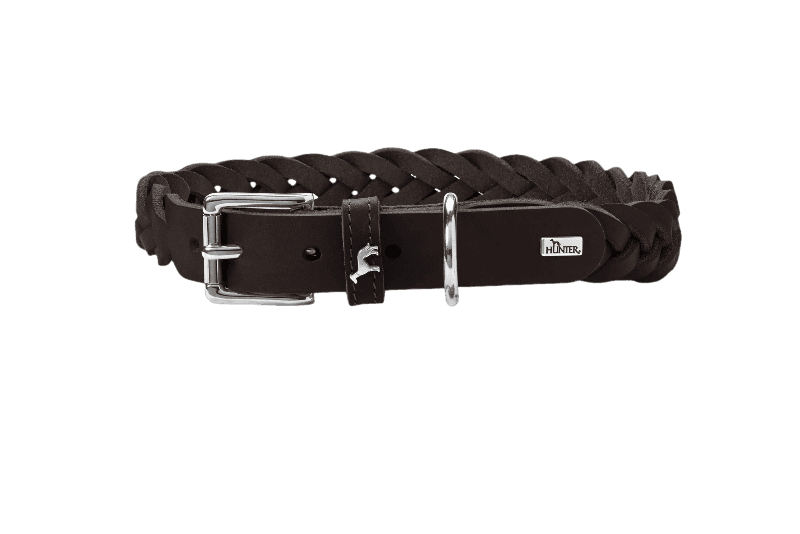 Hunter - Dog Collar Solid Education Special Cow Leather Dark Brown S 45cm - Hund - Halsbånd - ZOO.no