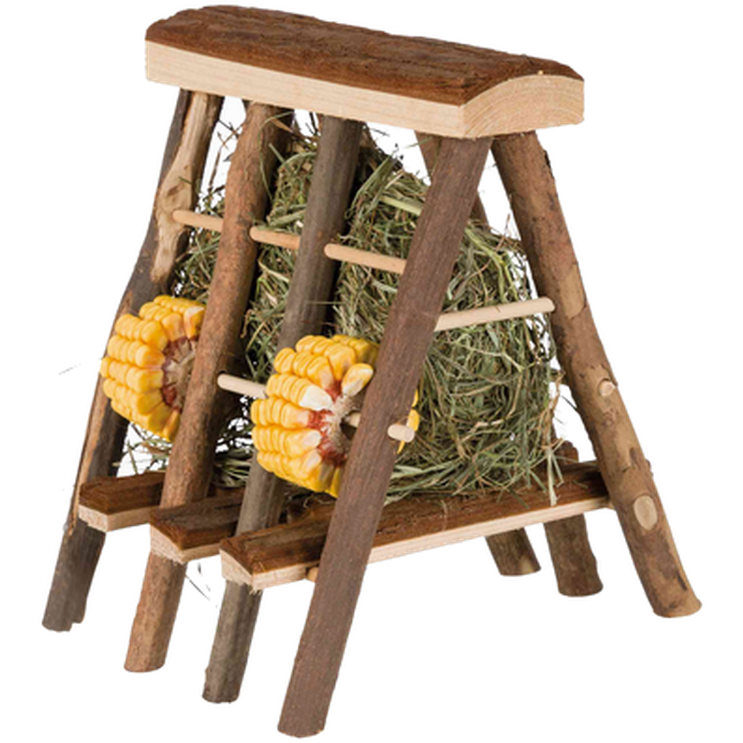 Trixie - Pure Nature Hay Manger & Seed Rings Brown 17 x 20 x 17 cm - Smådjur - ZOO.se