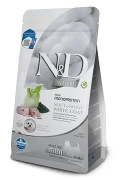 N&D White Dog Sea Bass, Spirulina & Fenel Adult Mini 2,5 kg