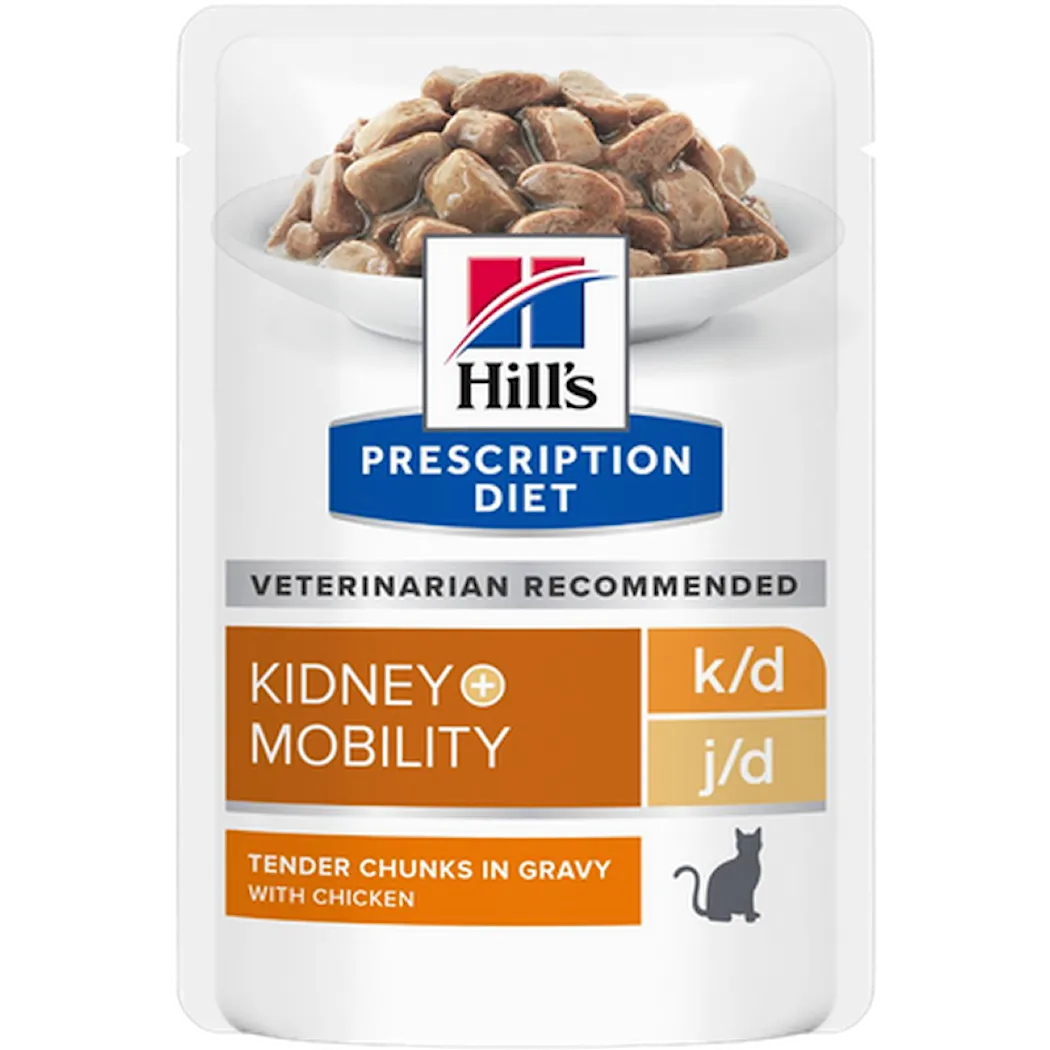 Hill's Prescription Diet Feline k/d + Mobility Chicken Pouch - Wet Cat Food 85 g x 12 st - Pouch
