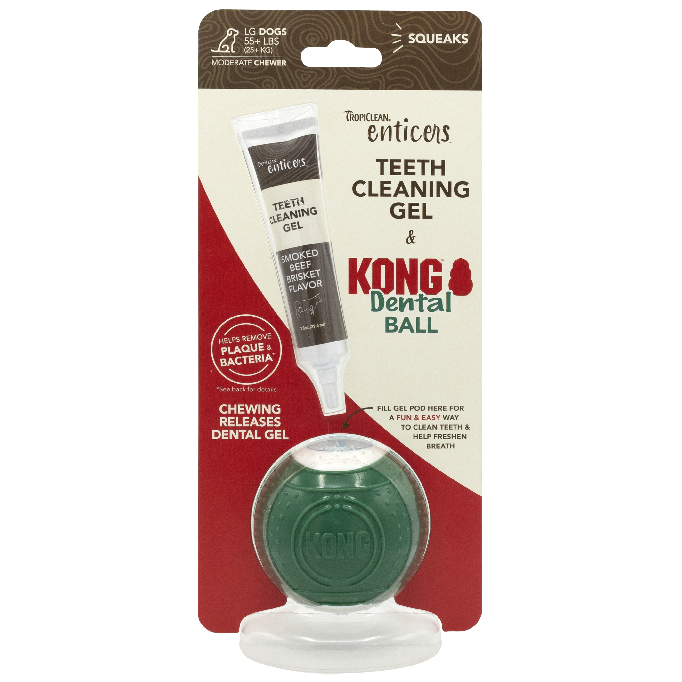TropiClean - Enticers Dental Ball Kit for Large Dogs +25 kg - Smoked Beef Brisket Flavor - Hund - ZOO.se