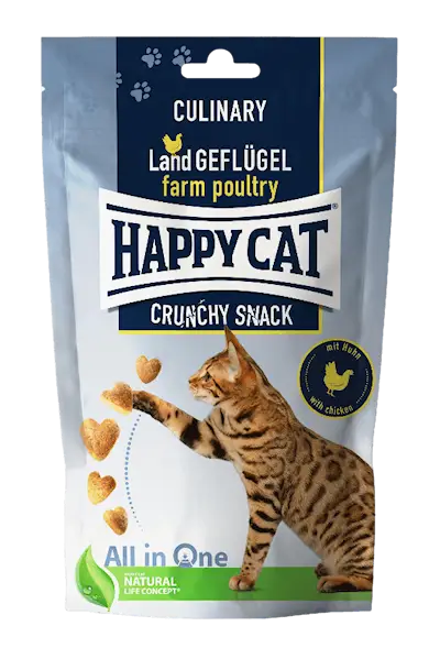 Happy Cat Crunchy Snack -herkut,  lintu/porkkana 70 gr