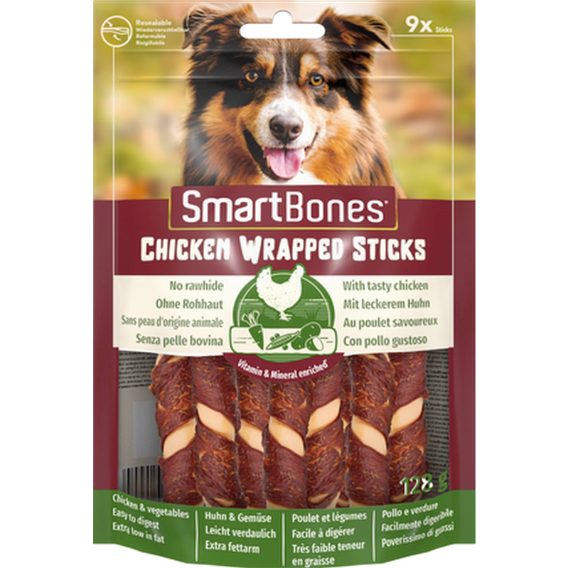 SmartBones® - Chicken Wrapped Sticks 5-Pakkaus - Koirat - Koiran herkut ja puruluut - Koiranluut ja solmuluut