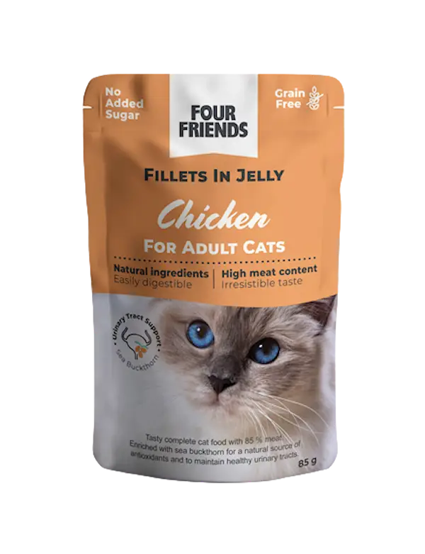 Four Friends Cat Adult Chicken - Kanaa hyytelöpussissa 85 gr