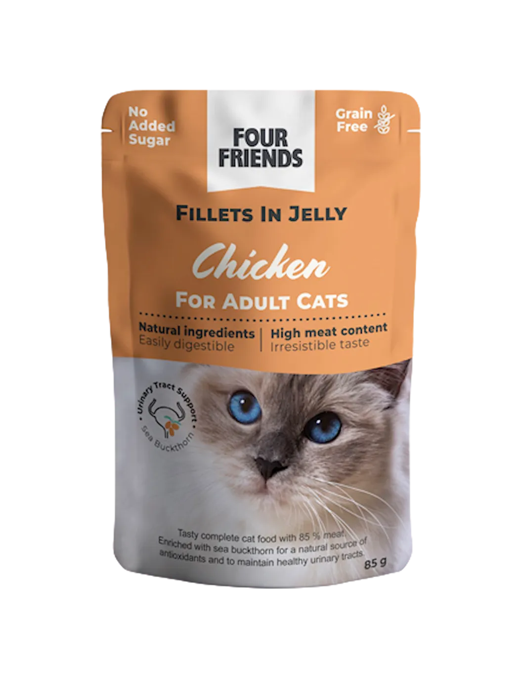 FourFriends Cat Adult kylling i gelépose 85g