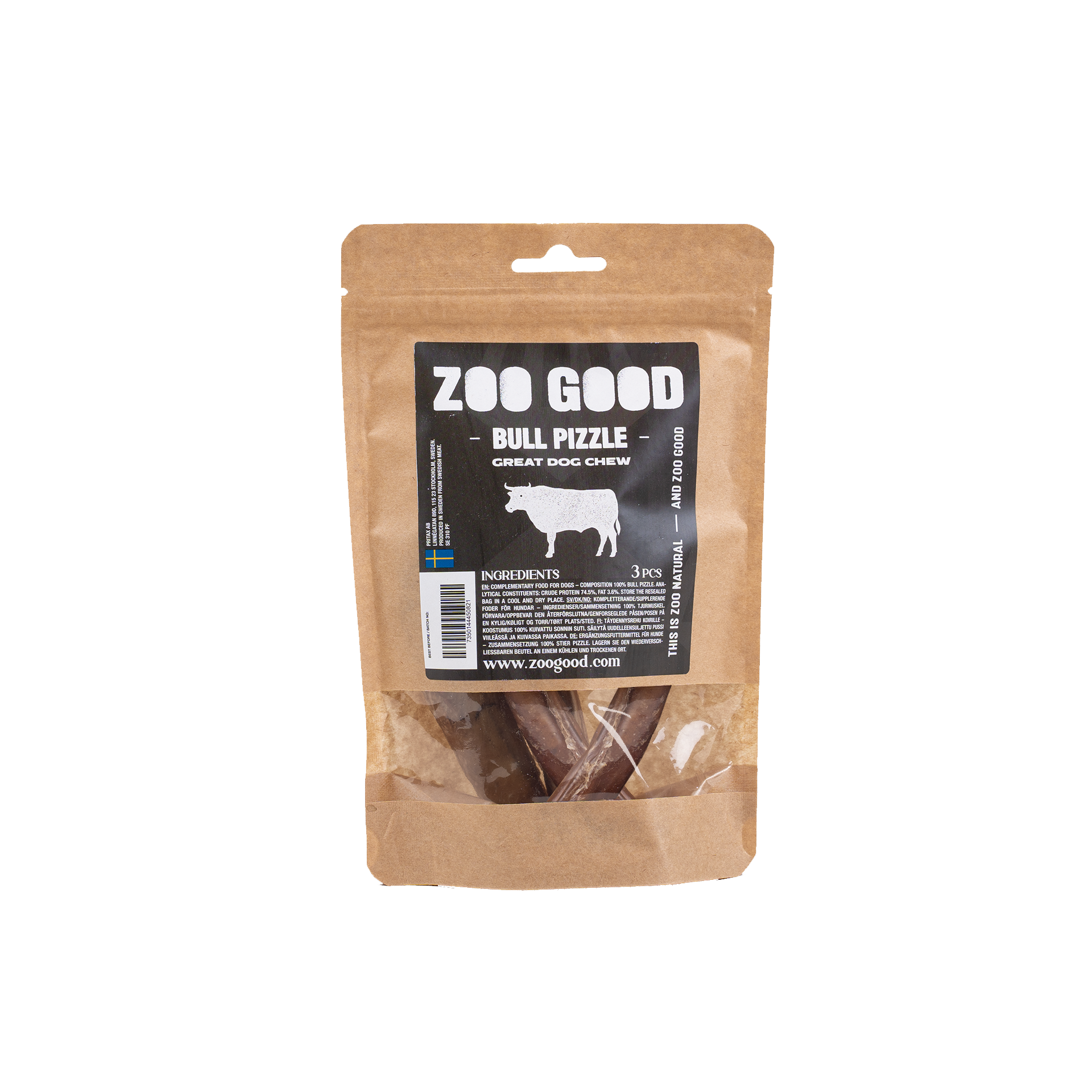 ZOO GOOD - Tjurmuskel 3-pack - Hund - Hundgodis - Tuggrullar & Tuggpinnar - ZOO.se