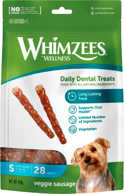 Whimzees - Veggie Sausage Small 28 st - Hund - Hundgodis - Dentaltugg & Tandtugg - ZOO.se