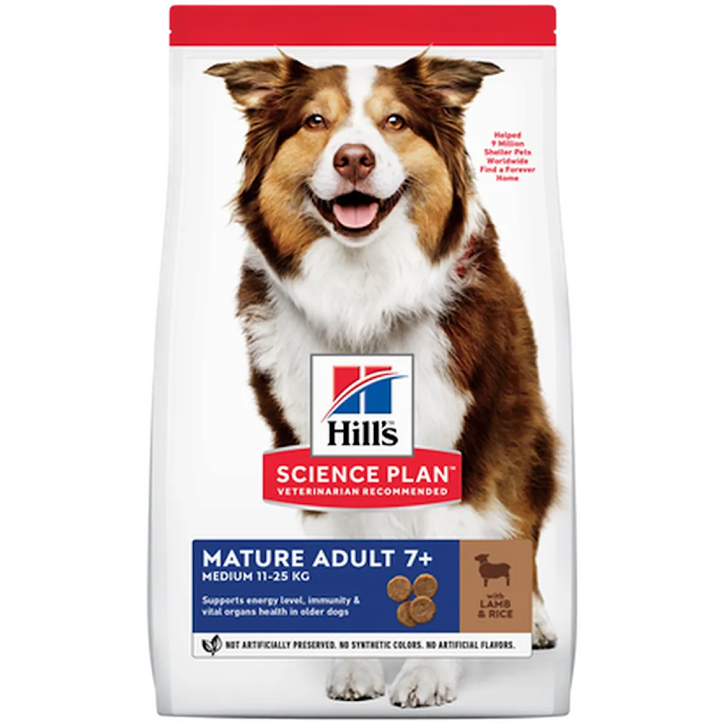 Hills Science Plan Mature Adult 7+ Medium Lamb & Rice - Dry Dog Food 14 kg