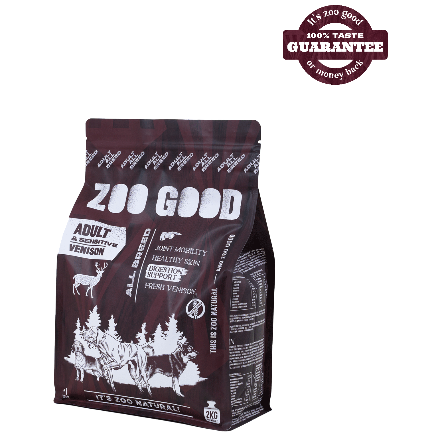 ZOO GOOD - Venison Sensitive Adult All Breed - kuivaruoka kaikille roduille 2 kg - Koirat - Koiranruoka - Kuivaruoka