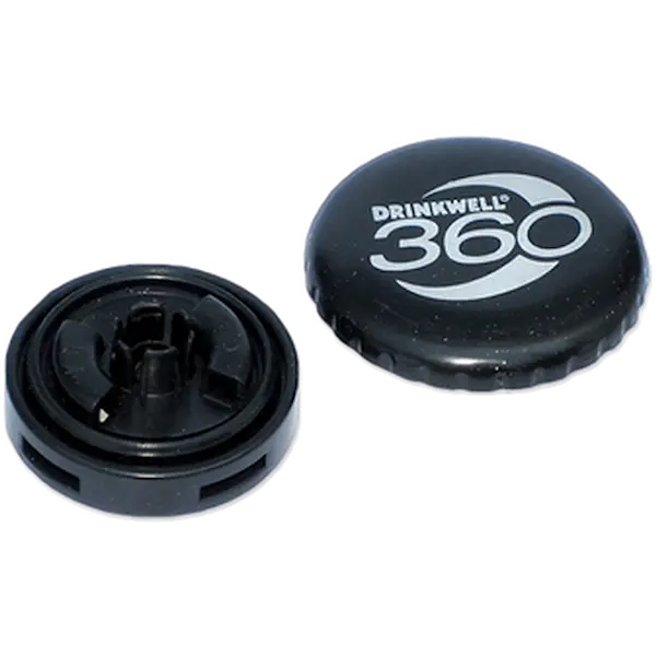 360 Kontrollsett for gjennomstrømning/filterhette i rustfritt stål for fontene Svart 1 stk.