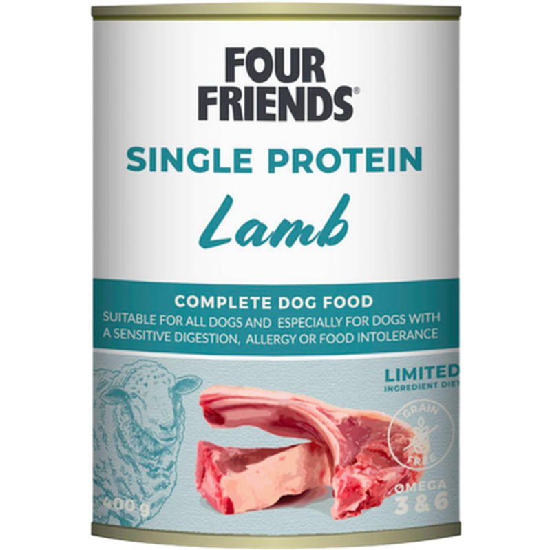 FourFriends - Dog Singel Protein Lamb 400 g x 6 - Hund - Hundmat & hundfoder - ZOO.se