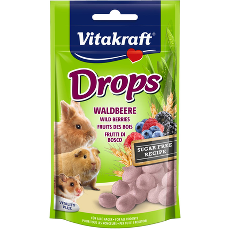 Vitakraft - Drops Gnagare Skogsbär 75 g - Smådjur - Godis & Gnagstänger - Belöningsgodis för smådjur - ZOO.se