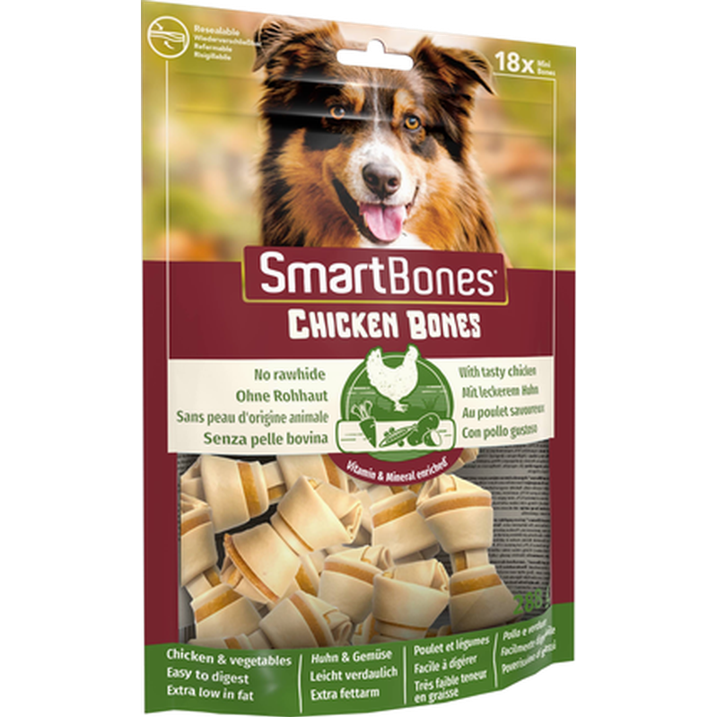 SmartBones® - Chicken Mini 8-Pakkaus - Koirat - Koiran herkut ja puruluut - Koiranluut ja solmuluut