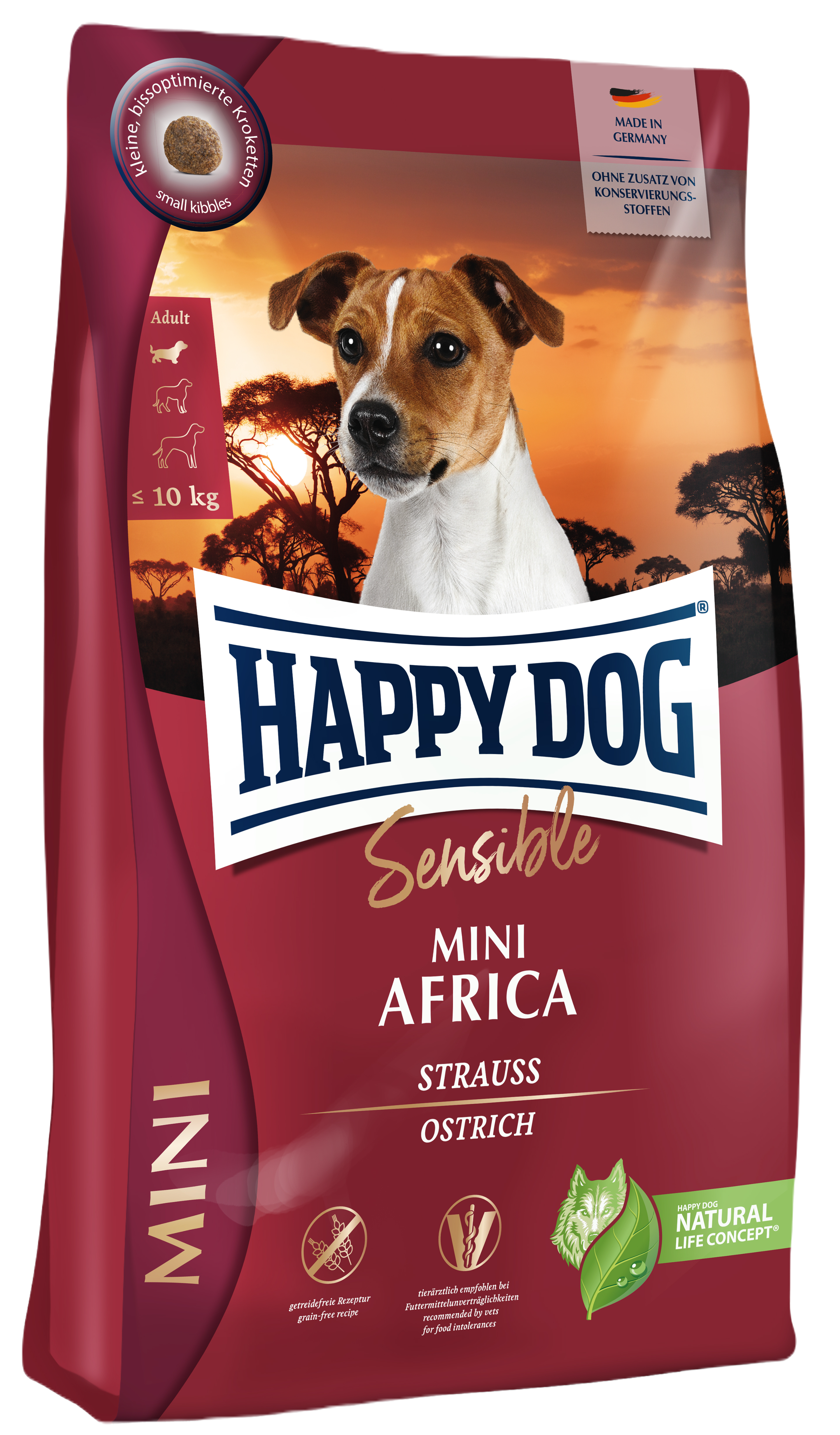 Happy Dog - Sensible Mini Africa Ostrich & Potato 4 kg - Koirat - Koiranruoka - Kuivaruoka