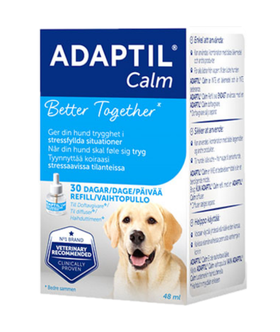 Calm Refill till Doftavgivare 48 ml - Hund - Hundvård & Tillskott - Lugnande, Antistress & Feromoner för hund - Adaptil - ZOO.se
