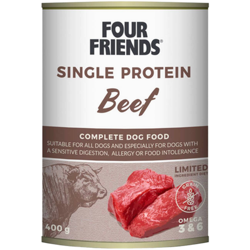 Dog Single Protein Beef 400 g x 12 - Hund - Hundefôr & hundemat - Våtfôr & våtmat - FourFriends