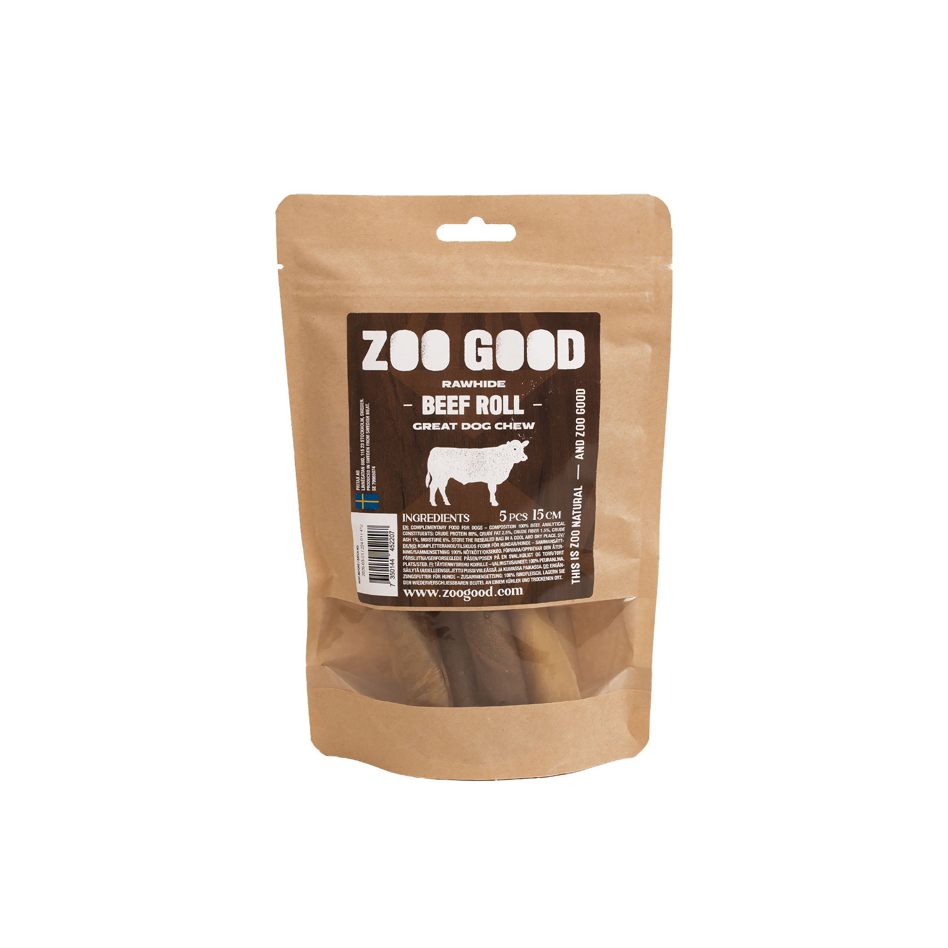 ZOO GOOD - Dog Råhudstugg S 5-pack - Hund - Hundgodis - Tuggrullar & Tuggpinnar - ZOO.se