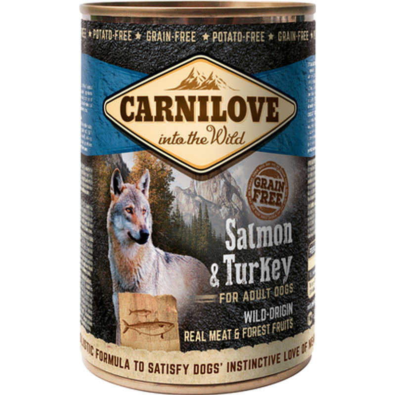 Carnilove - Dog Wild Meat Salmon & Turkey 400 g x 6 stk. - Hund - Hundefôr & hundemat - Våtfôr & våtmat - ZOO.no