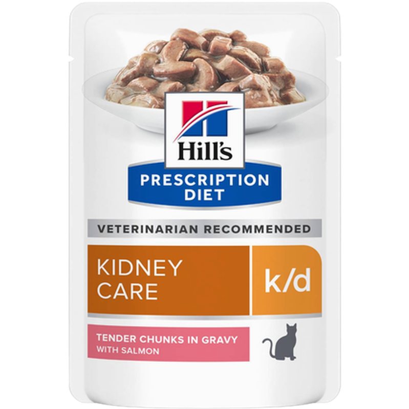 Hill's Prescription Diet Feline - k/d Kidney Care Salmon Pouch - Wet Cat Food 85 g x 12 st - Pouch - Katt - ZOO.se